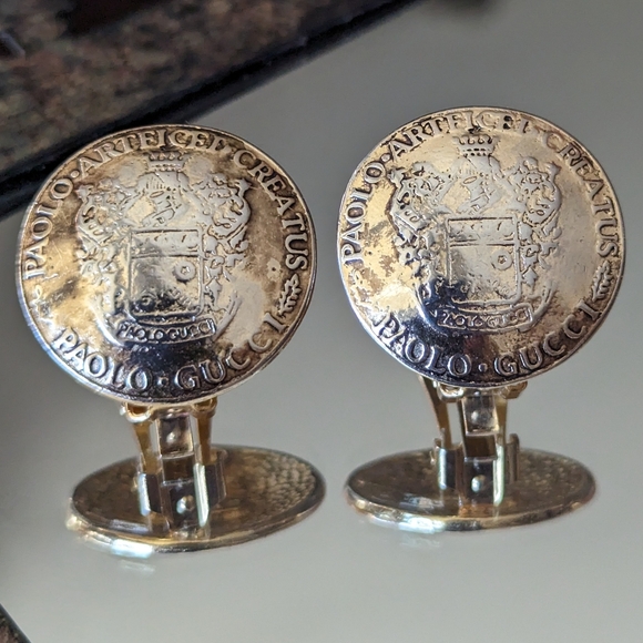 💯🇮🇹GUCCI FAMILY CREST CLIPS BY PAOLO GUCCI - Picture 3 of 11